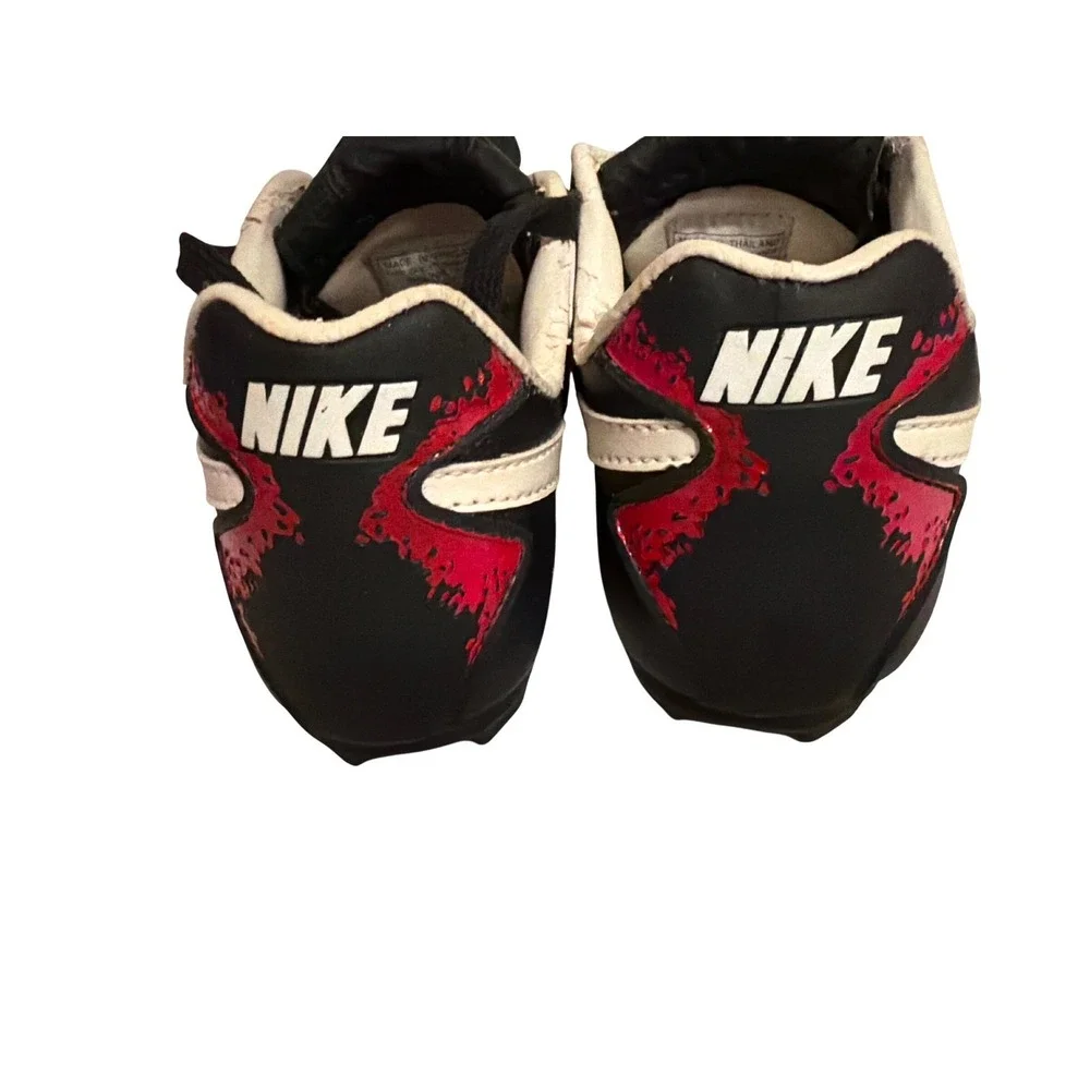 Nike Vintage Baseball Cleats Black White Red 115006-010 Kids Size 4.5Y 920709 P3